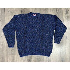 Vintage Concrete Blue Mix Color Crewneck Sweater Grandpa Cosby Biggie 2X Big